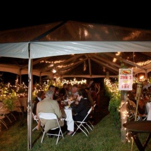 lighted tented seating